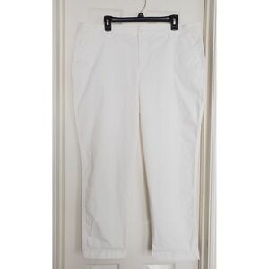 Gap Girlfriend Khaki Pants White Chino Trousers Stretch Casual Plus Size 18